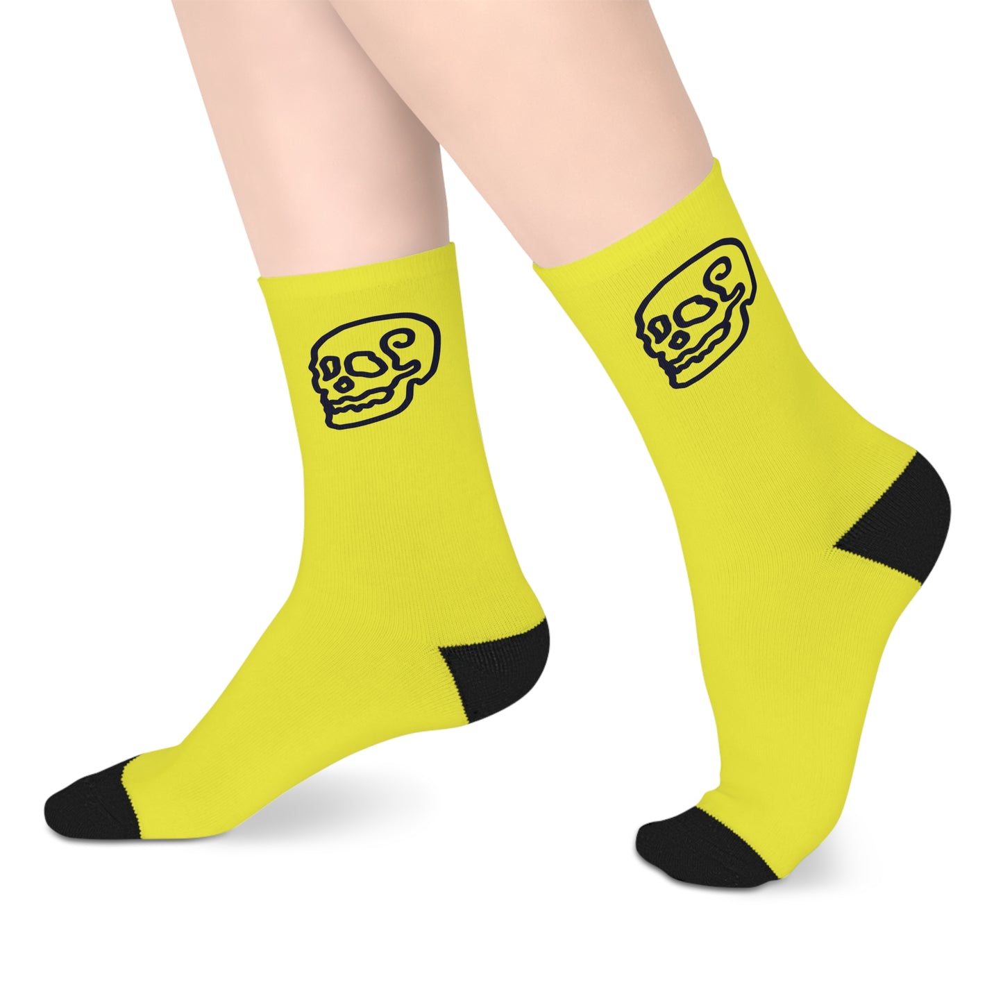 Gold Line Skull Character Mid-length Socks