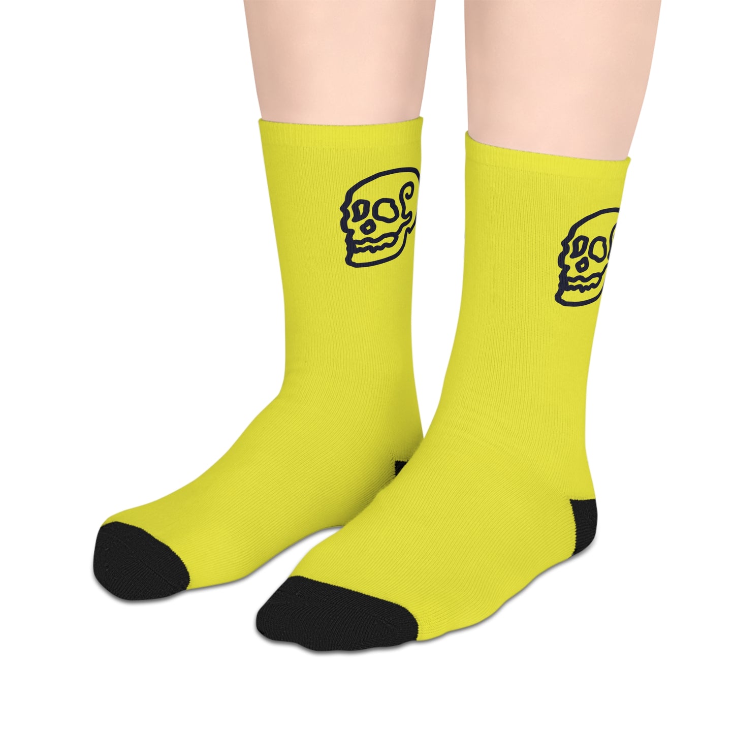 Gold Line Skull Character Mid-length Socks