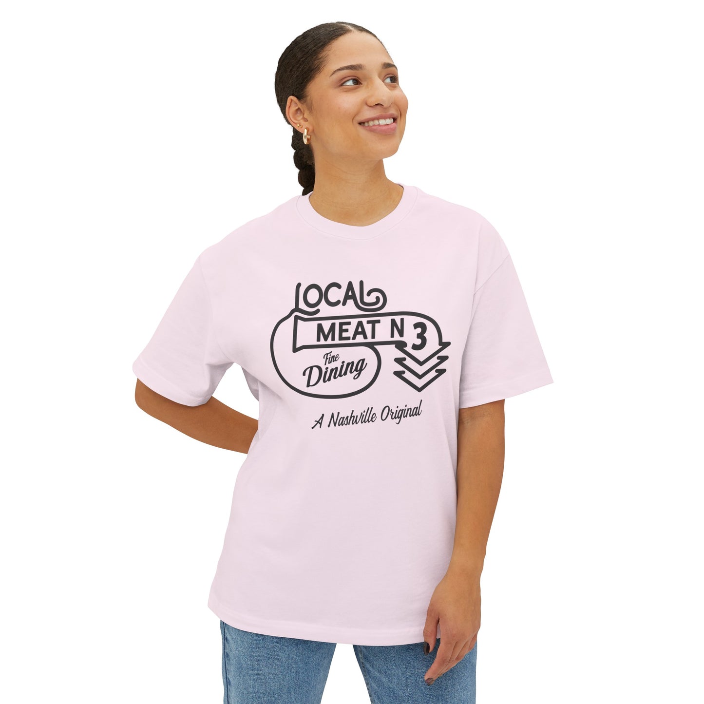 LOCAL MEAT N 3 Unisex Oversized Boxy Tee