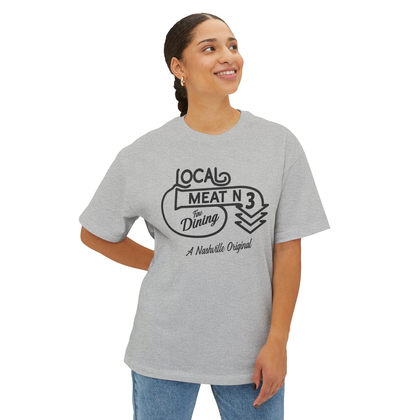 LOCAL MEAT N 3 Unisex Oversized Boxy Tee