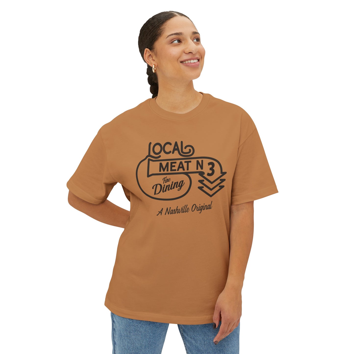 LOCAL MEAT N 3 Unisex Oversized Boxy Tee