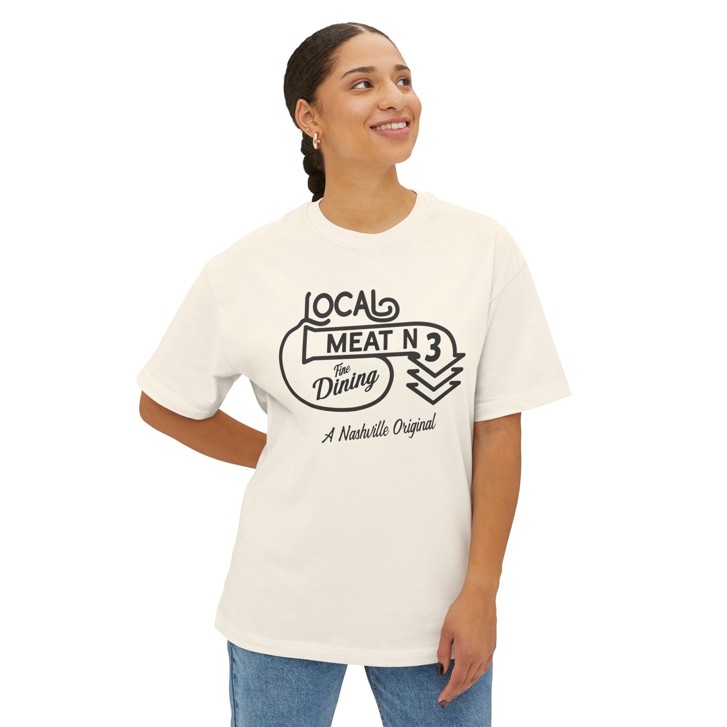 LOCAL MEAT N 3 Unisex Oversized Boxy Tee
