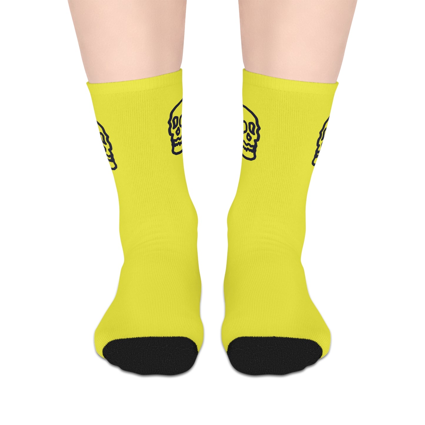 Gold Line Skull Character Mid-length Socks