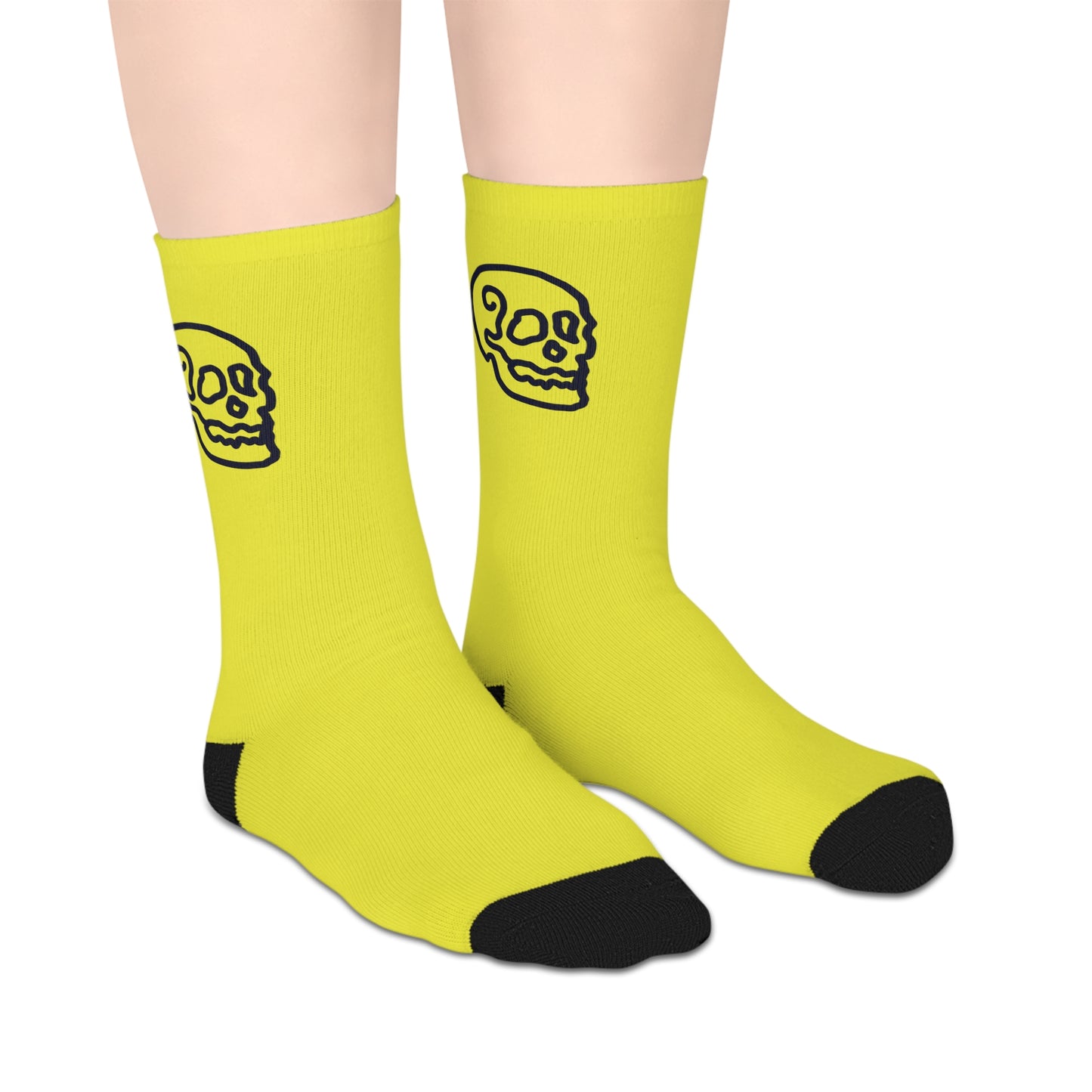 Gold Line Skull Character Mid-length Socks