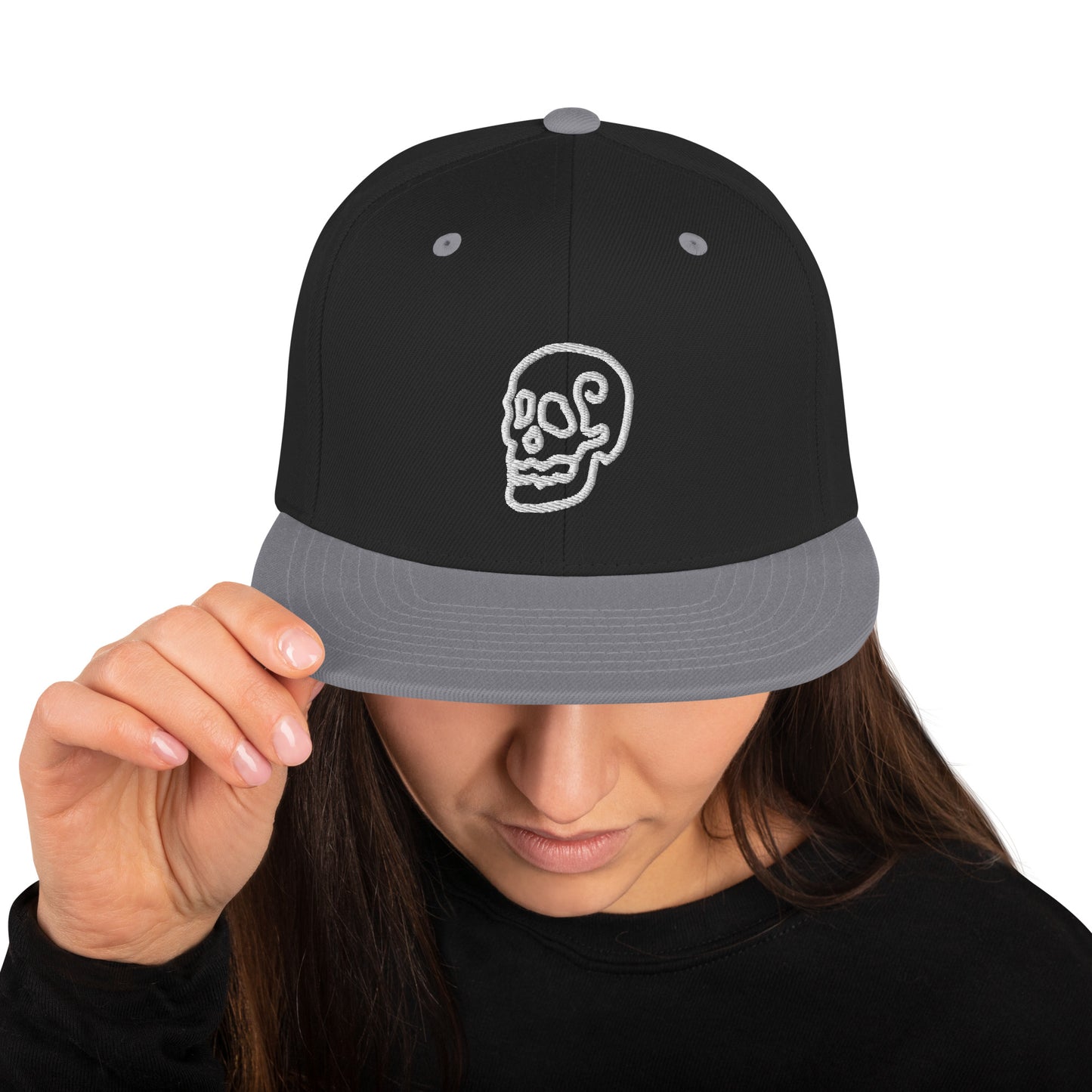 Line Skull Character Snapback Hat