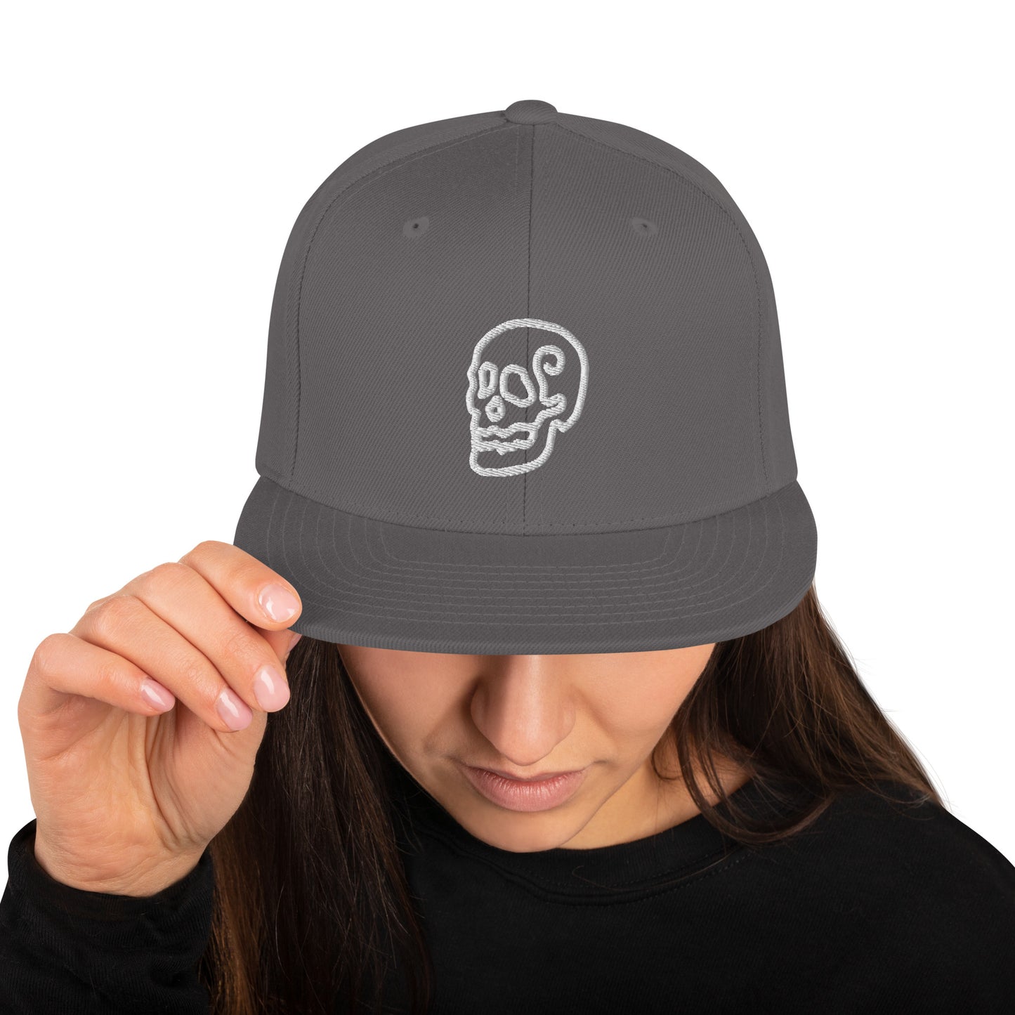Line Skull Character Snapback Hat