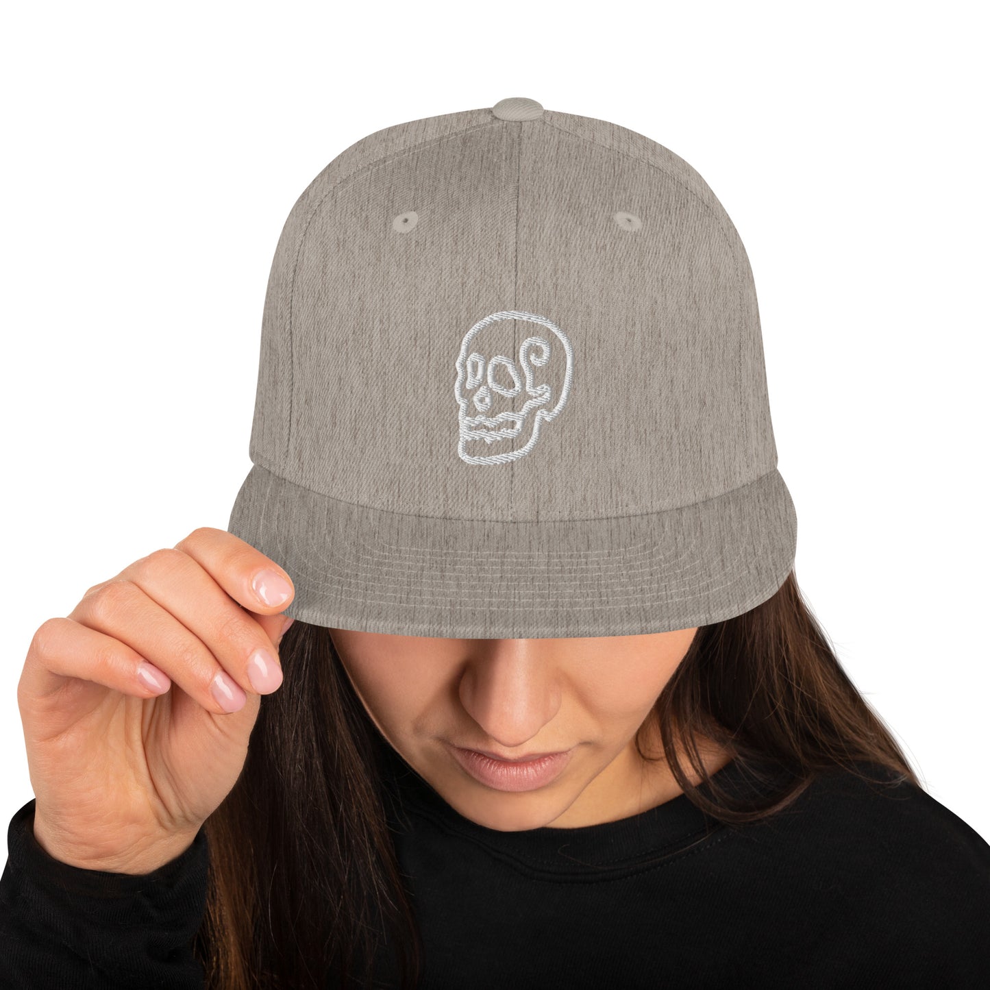 Line Skull Character Snapback Hat