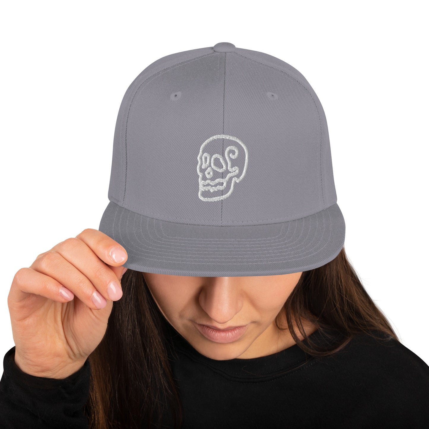 Line Skull Character Snapback Hat