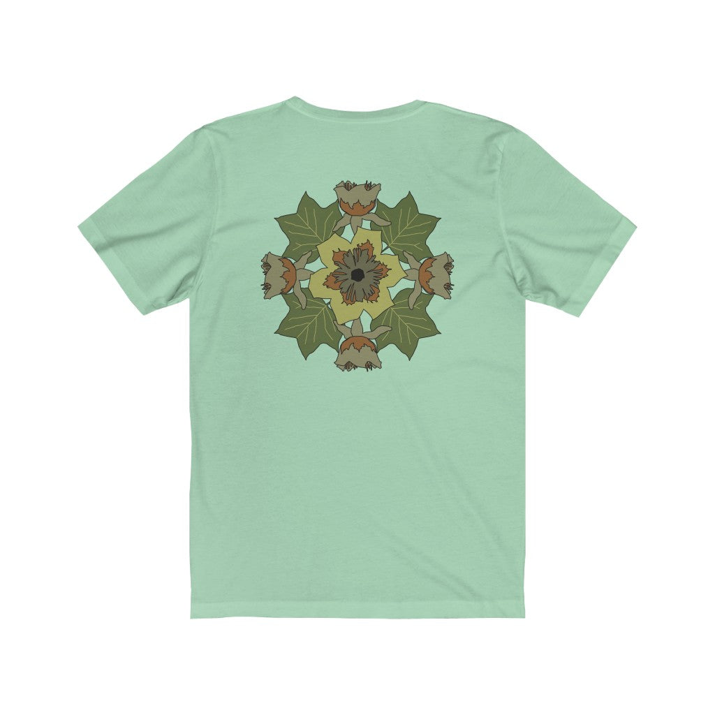 Tulip Poplar Mandala Back Print Unisex Jersey Short Sleeve Tee