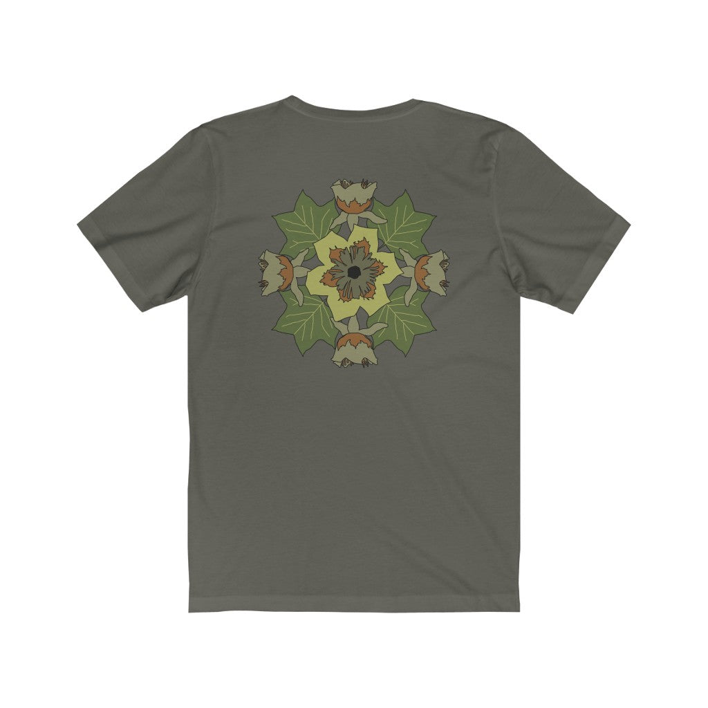 Tulip Poplar Mandala Back Print Unisex Jersey Short Sleeve Tee