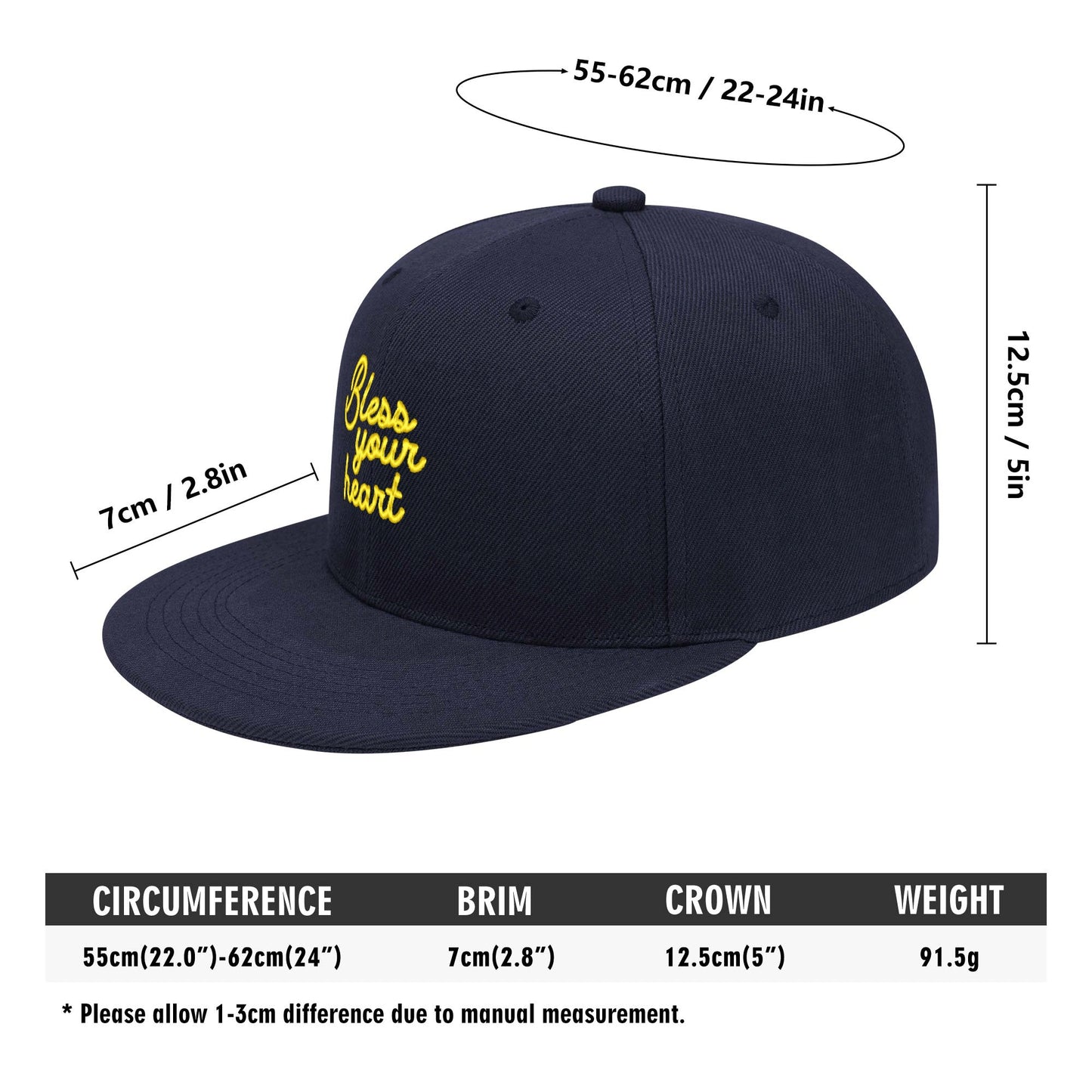 Bless Your Heart Scripted flat bill hat