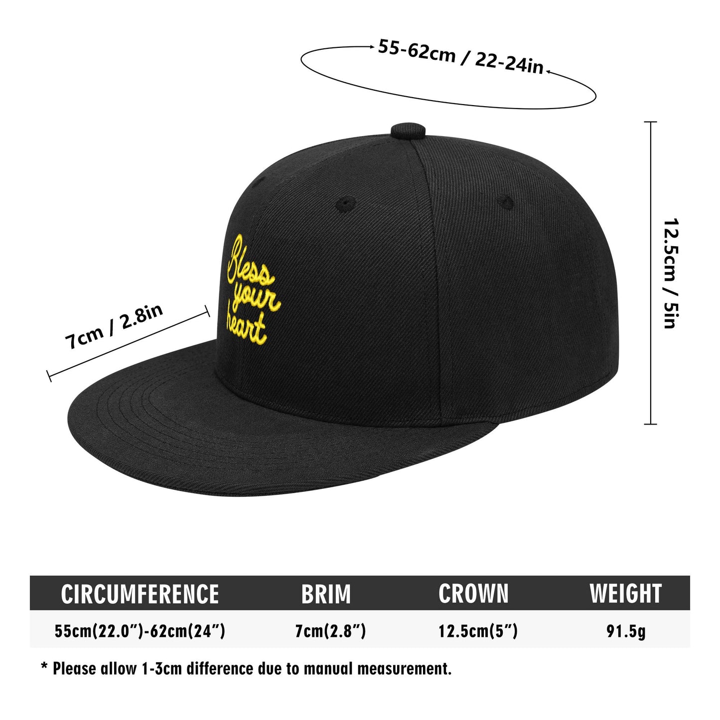 Bless Your Heart Scripted flat bill hat