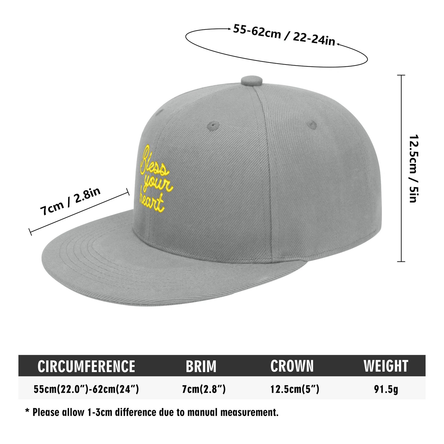 Bless Your Heart Scripted flat bill hat