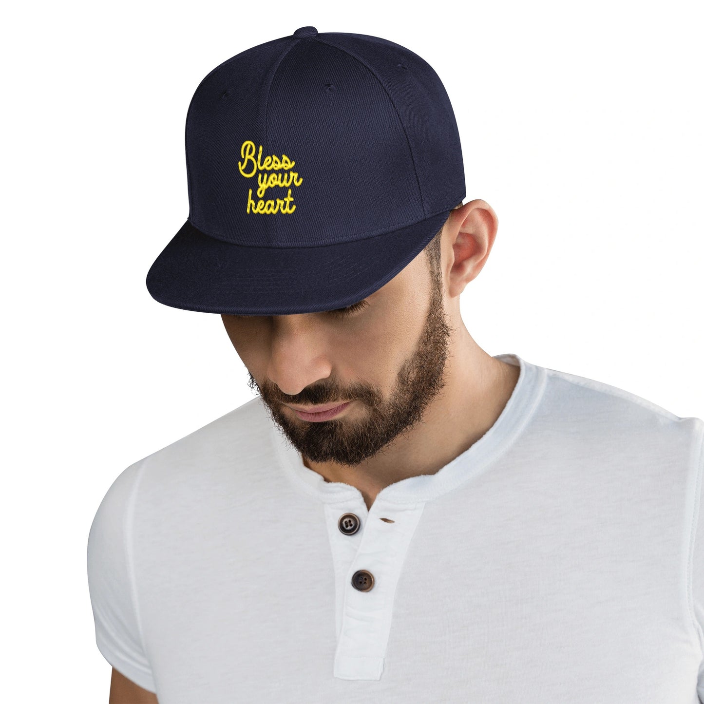 Bless Your Heart Scripted flat bill hat