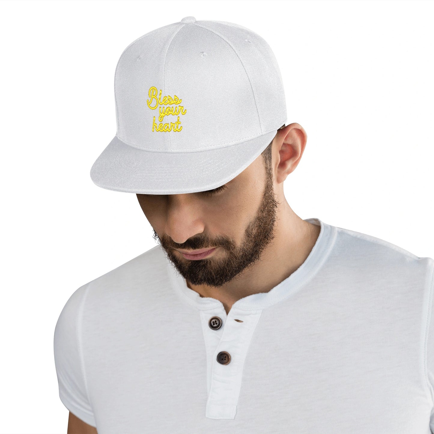 Bless Your Heart Scripted flat bill hat