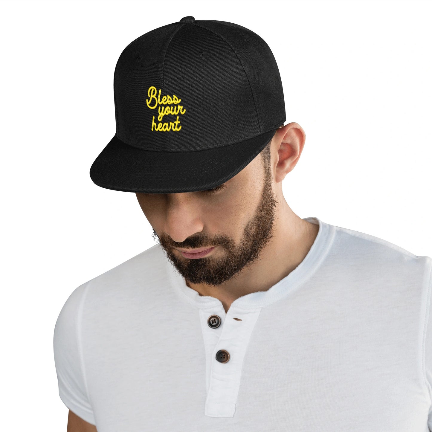 Bless Your Heart Scripted flat bill hat