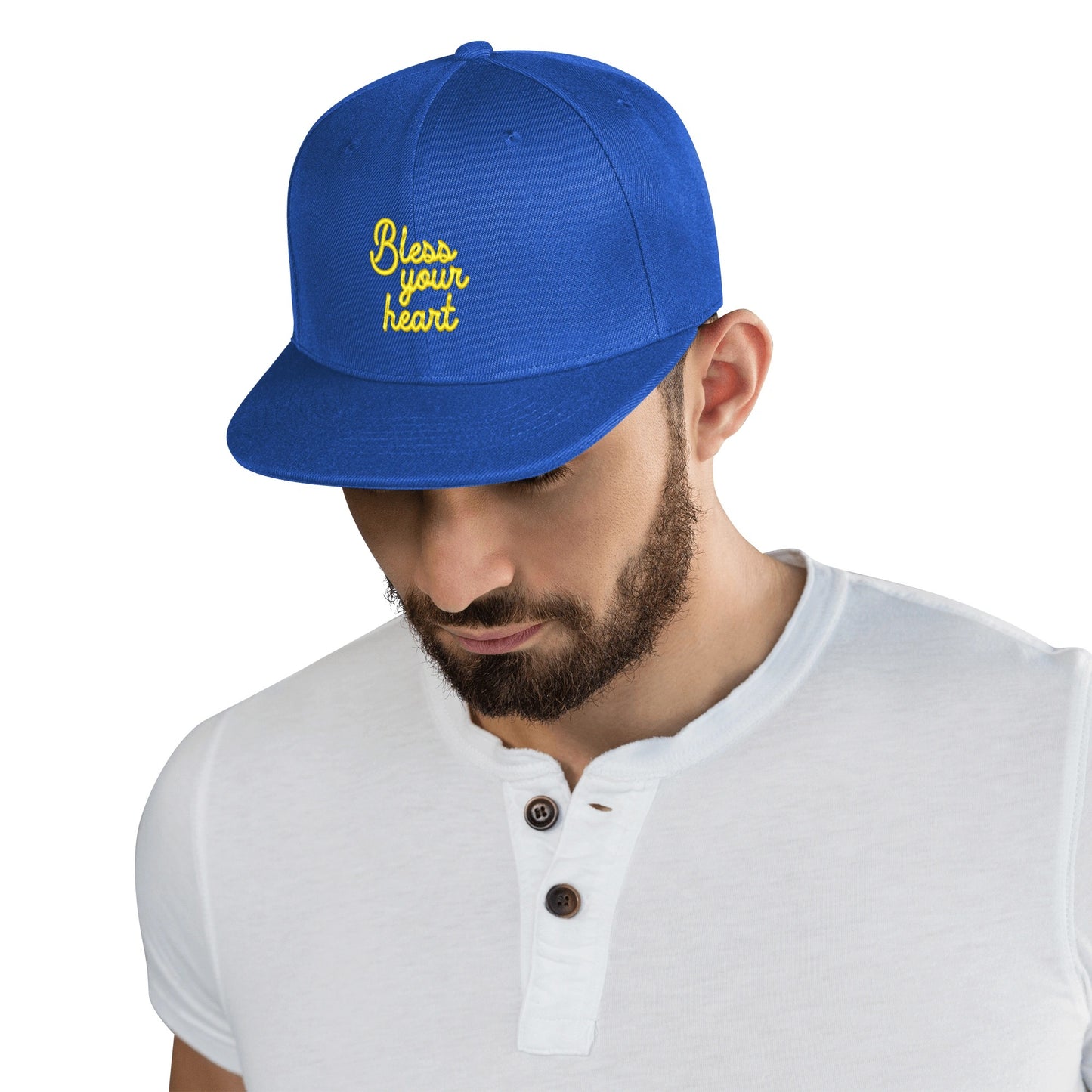 Bless Your Heart Scripted flat bill hat