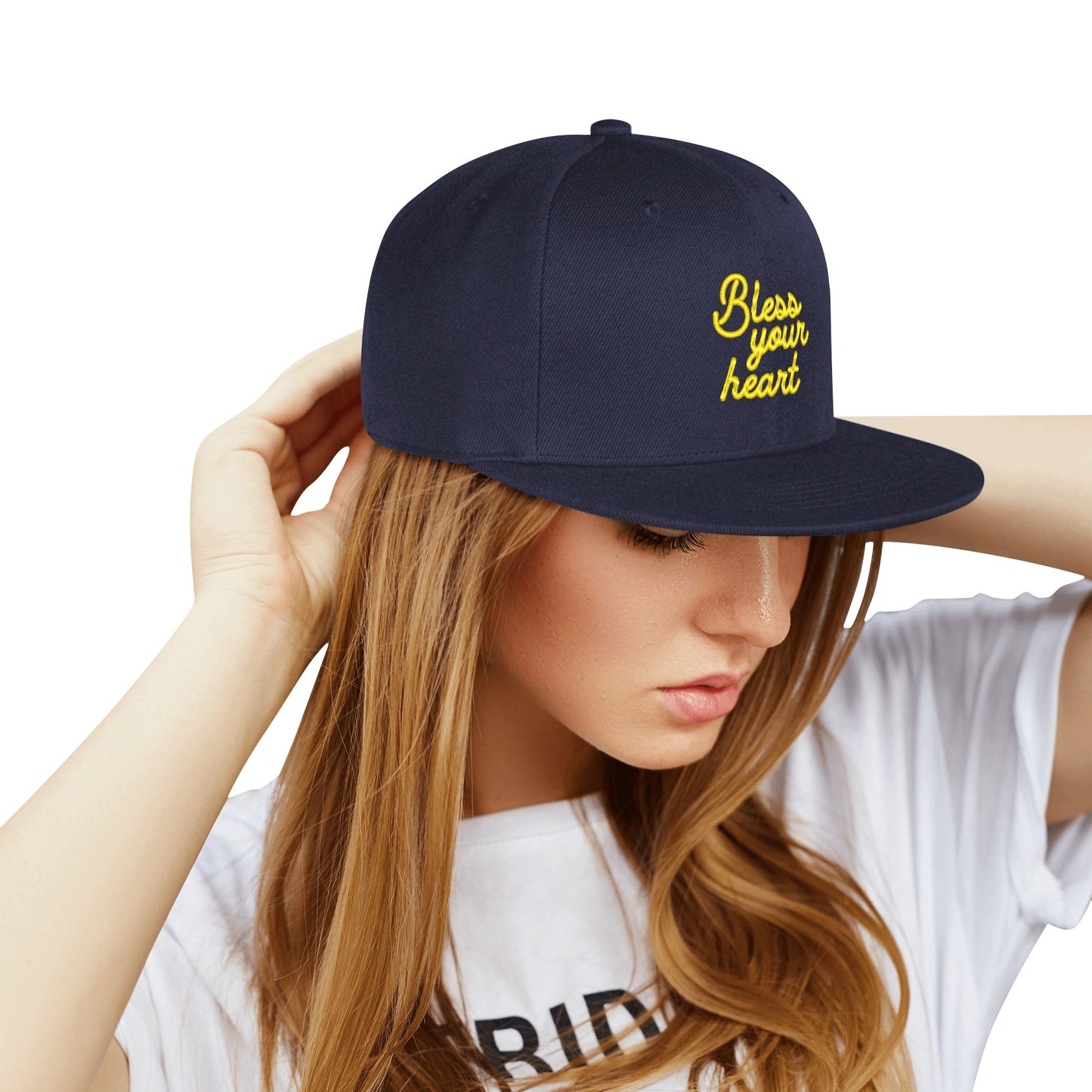Bless Your Heart Scripted flat bill hat