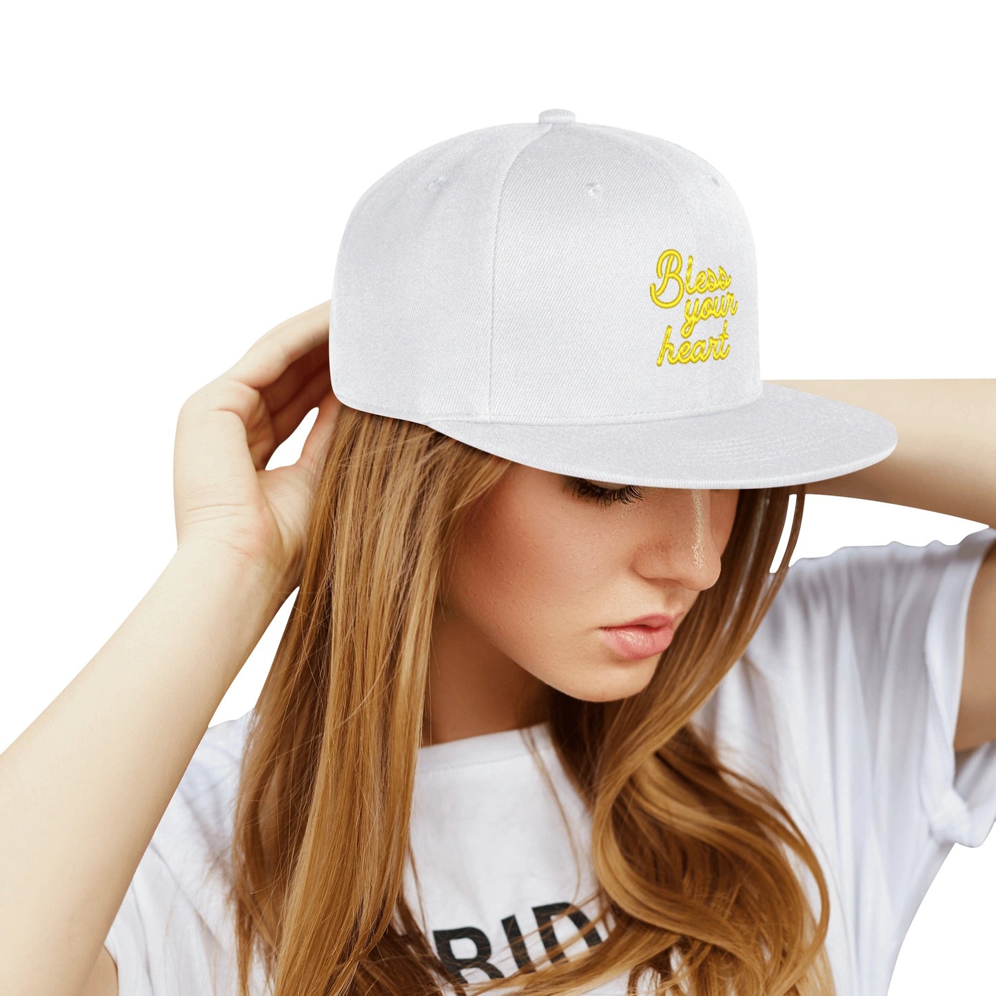 Bless Your Heart Scripted flat bill hat