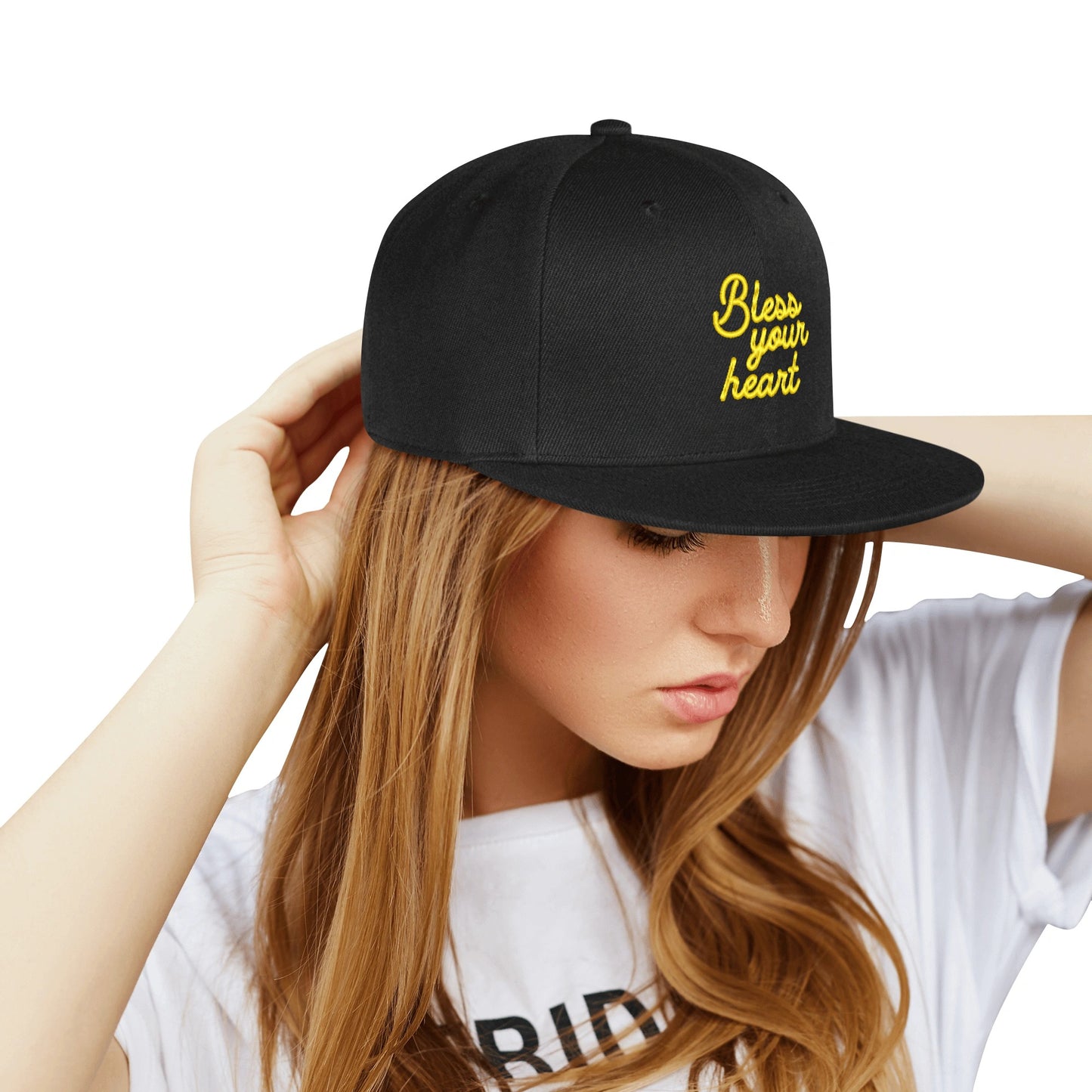 Bless Your Heart Scripted flat bill hat