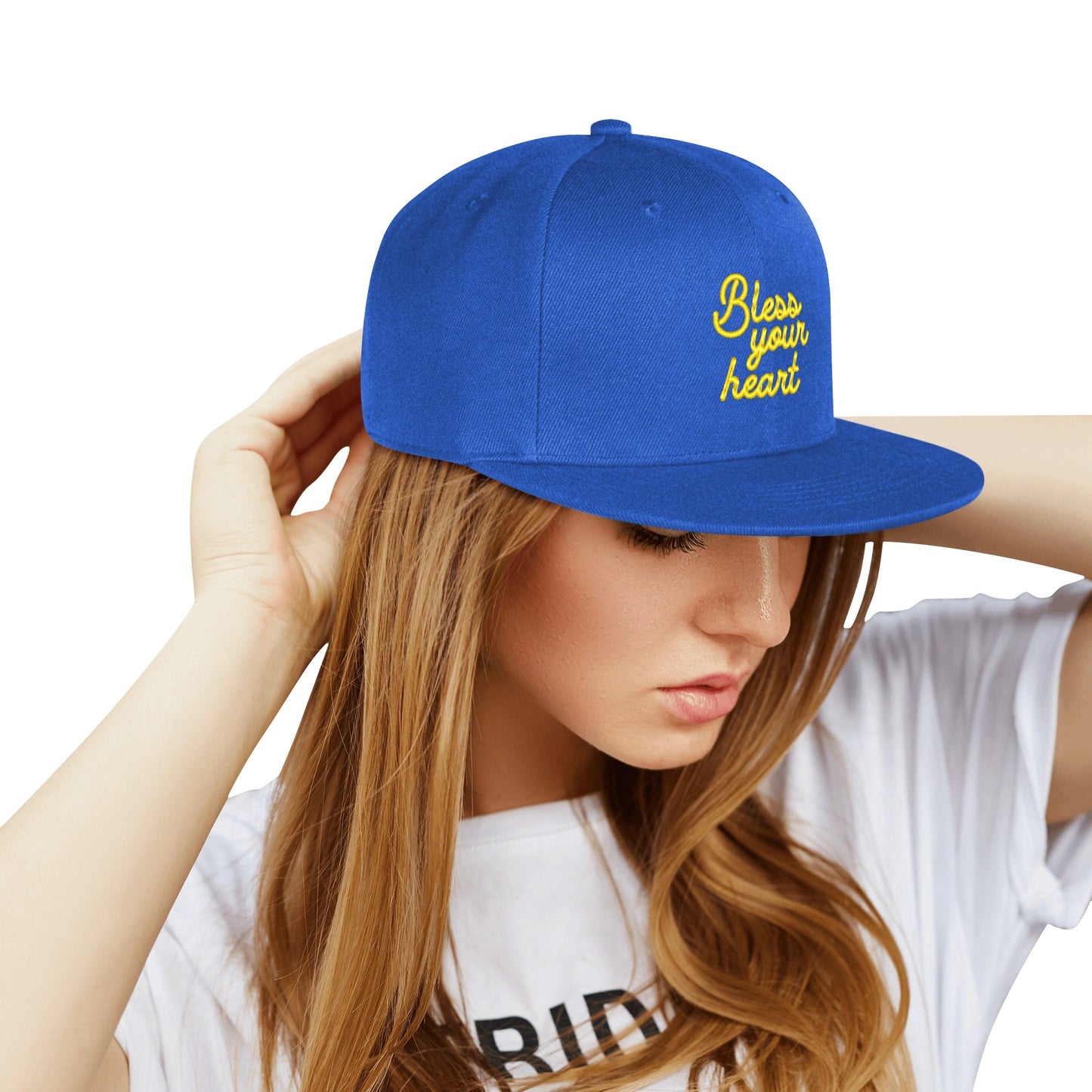 Bless Your Heart Scripted flat bill hat