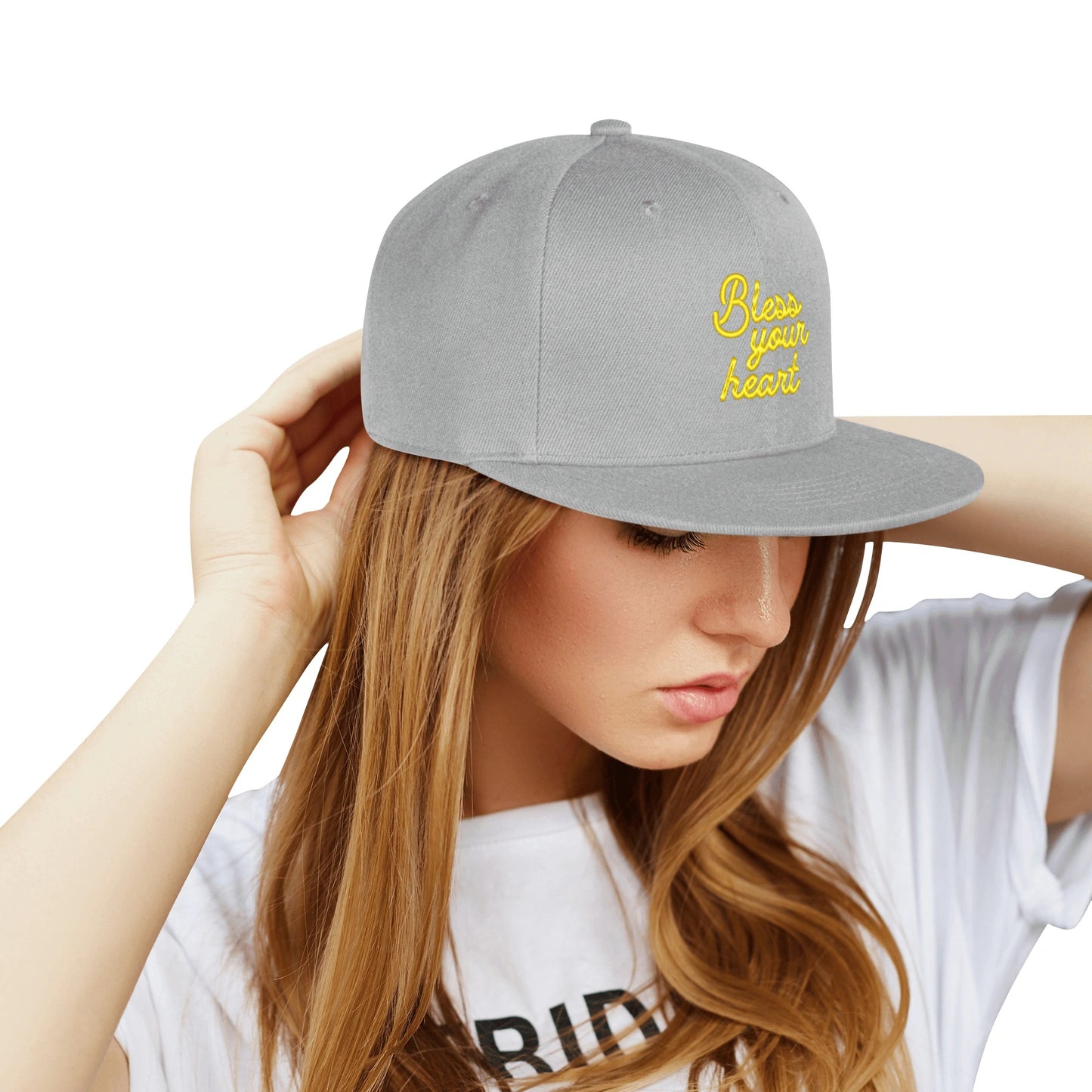 Bless Your Heart Scripted flat bill hat