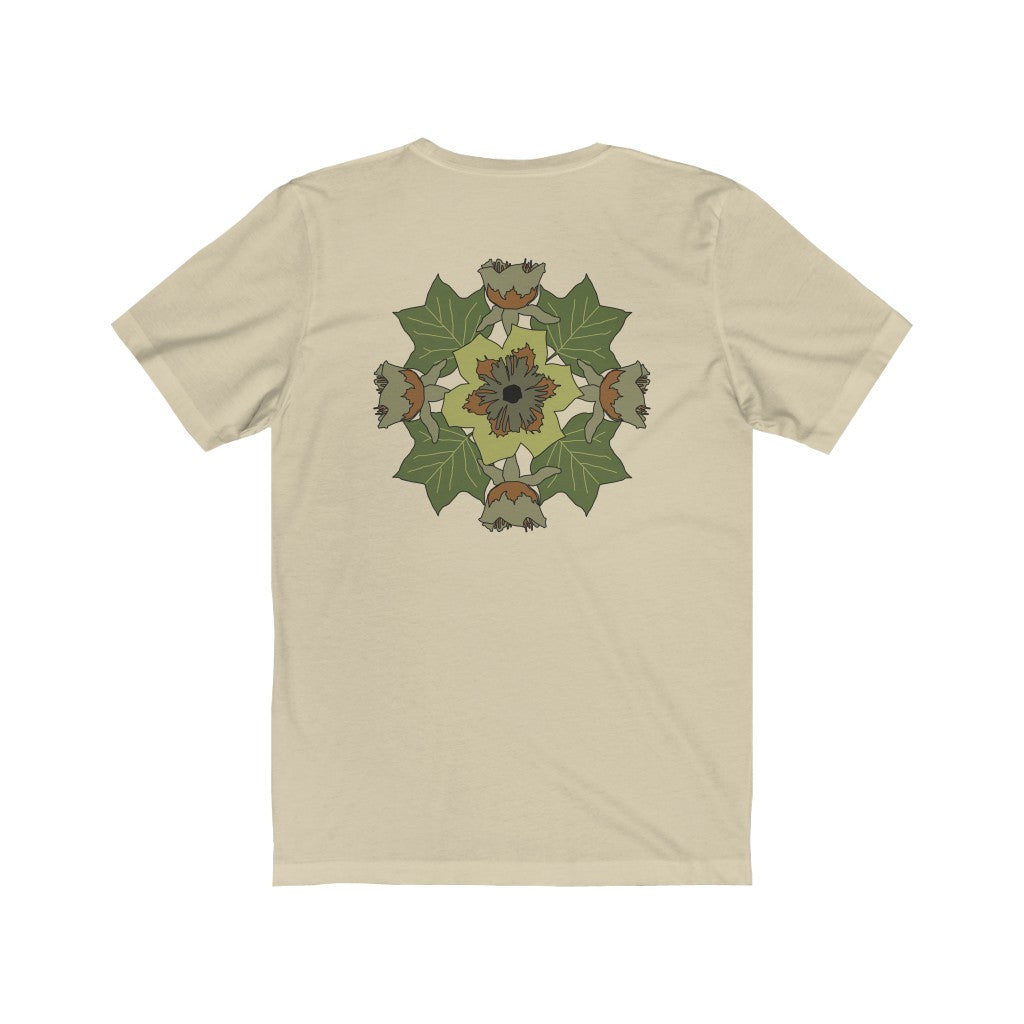 Tulip Poplar Mandala Back Print Unisex Jersey Short Sleeve Tee
