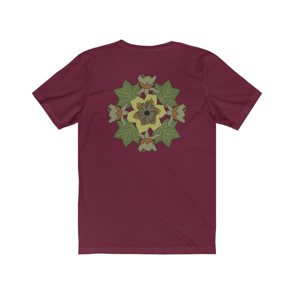 Tulip Poplar Mandala Back Print Unisex Jersey Short Sleeve Tee
