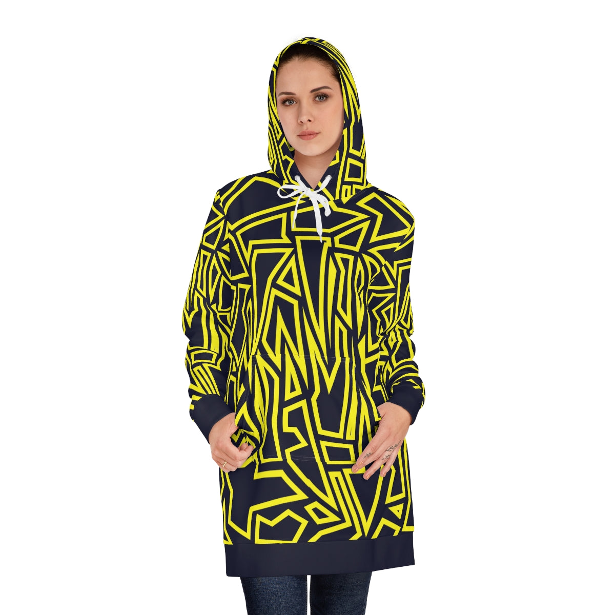 Hidden N Pattern Women's Hoodie Dress