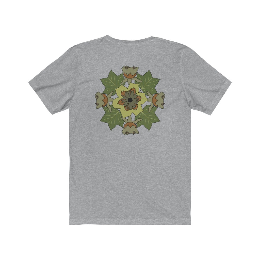 Tulip Poplar Mandala Back Print Unisex Jersey Short Sleeve Tee