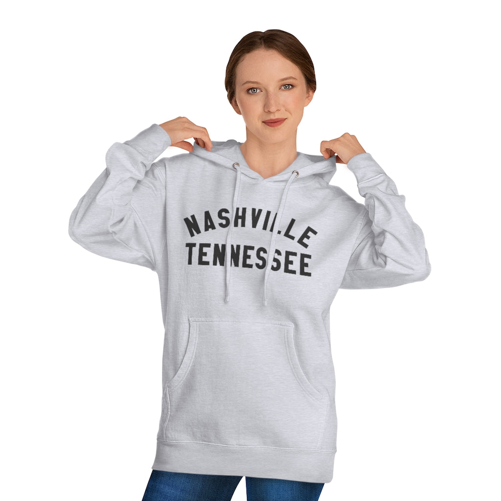 Nashville Tn Charcoal text Unisex Hooded Sweatshirt