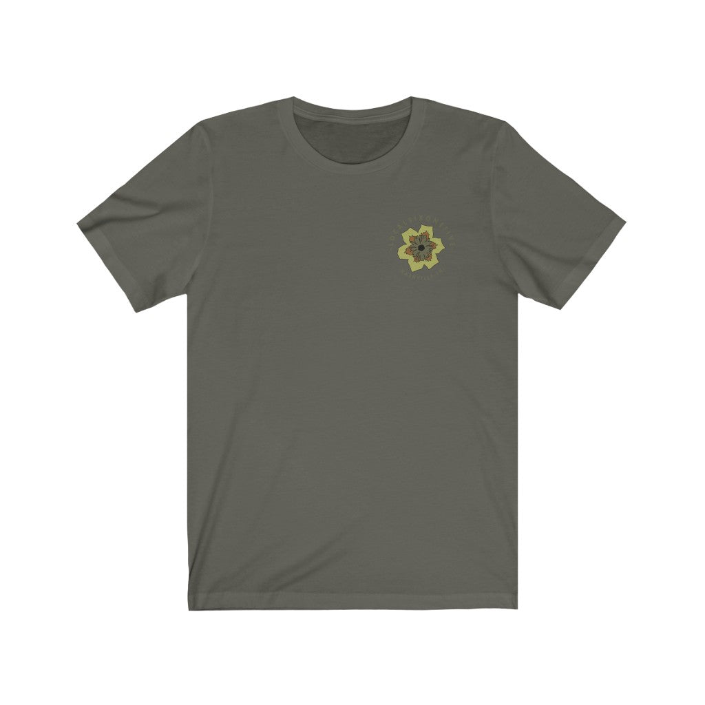 Tulip Poplar Mandala Back Print Unisex Jersey Short Sleeve Tee