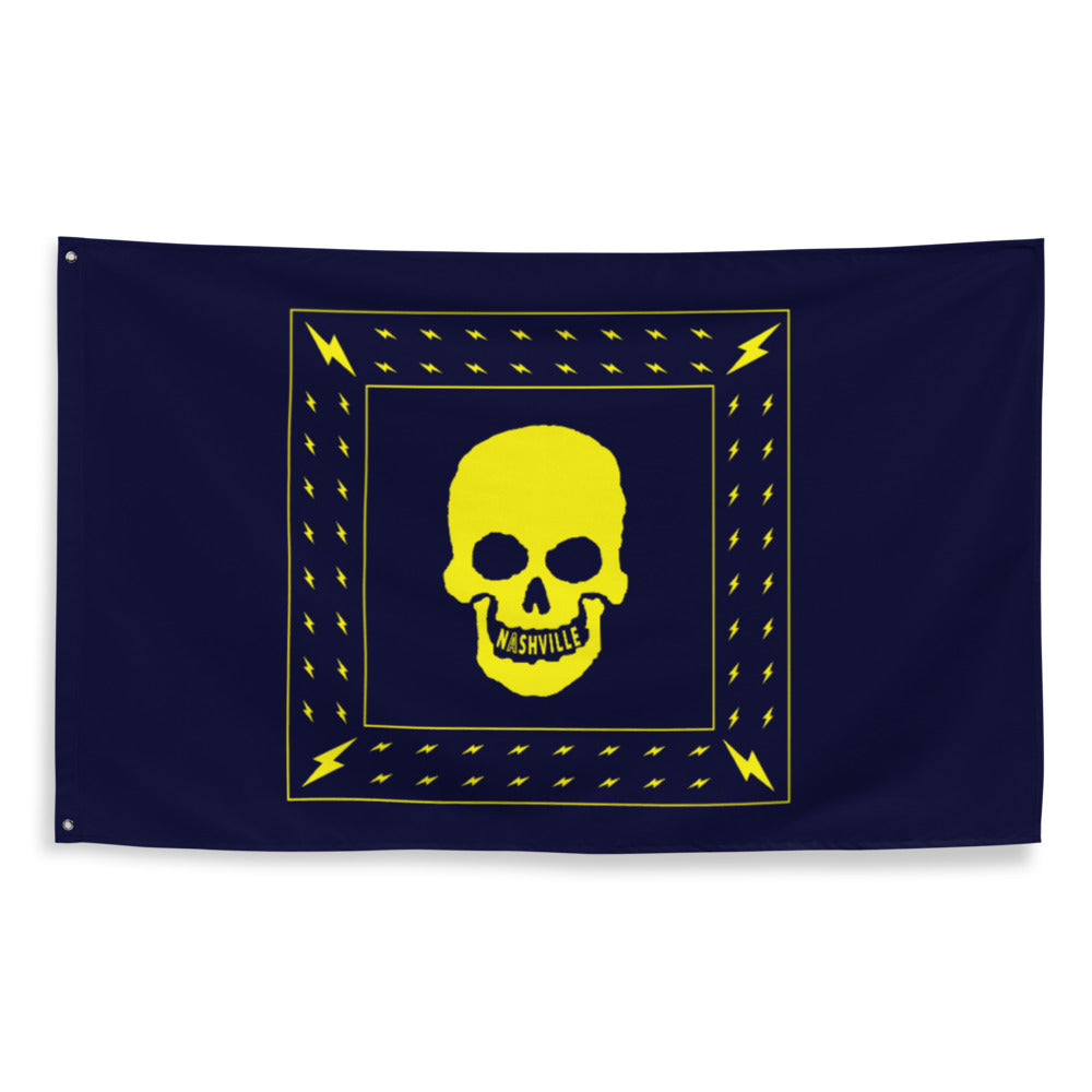 Nashville Teeth Skull and Bolts Frame Flag