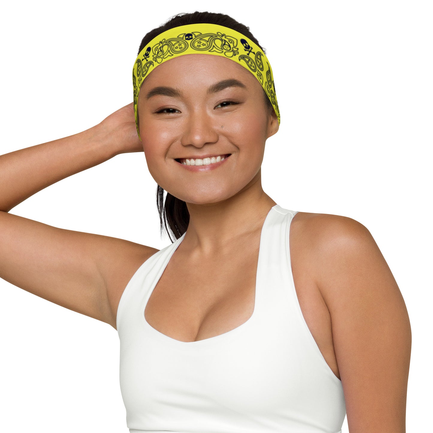 Paisley Stripe Headband Gold