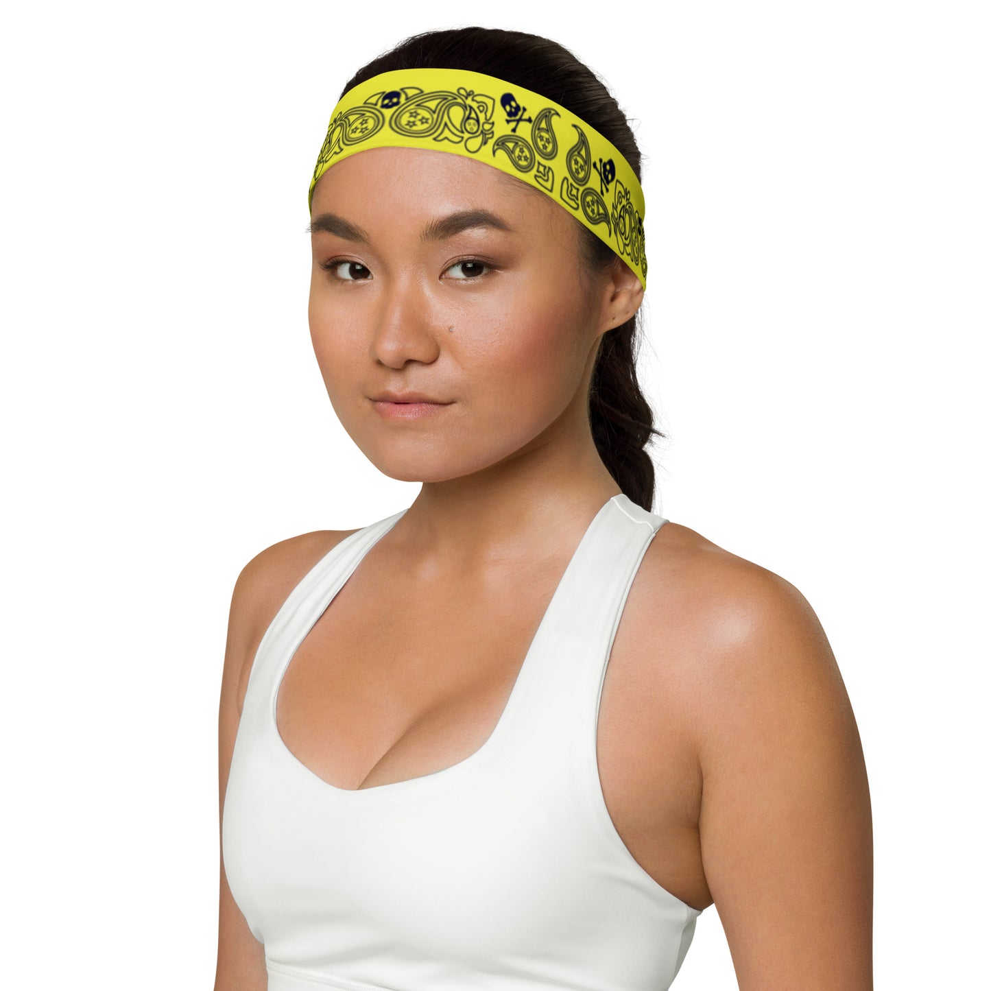 Paisley Stripe Headband Gold