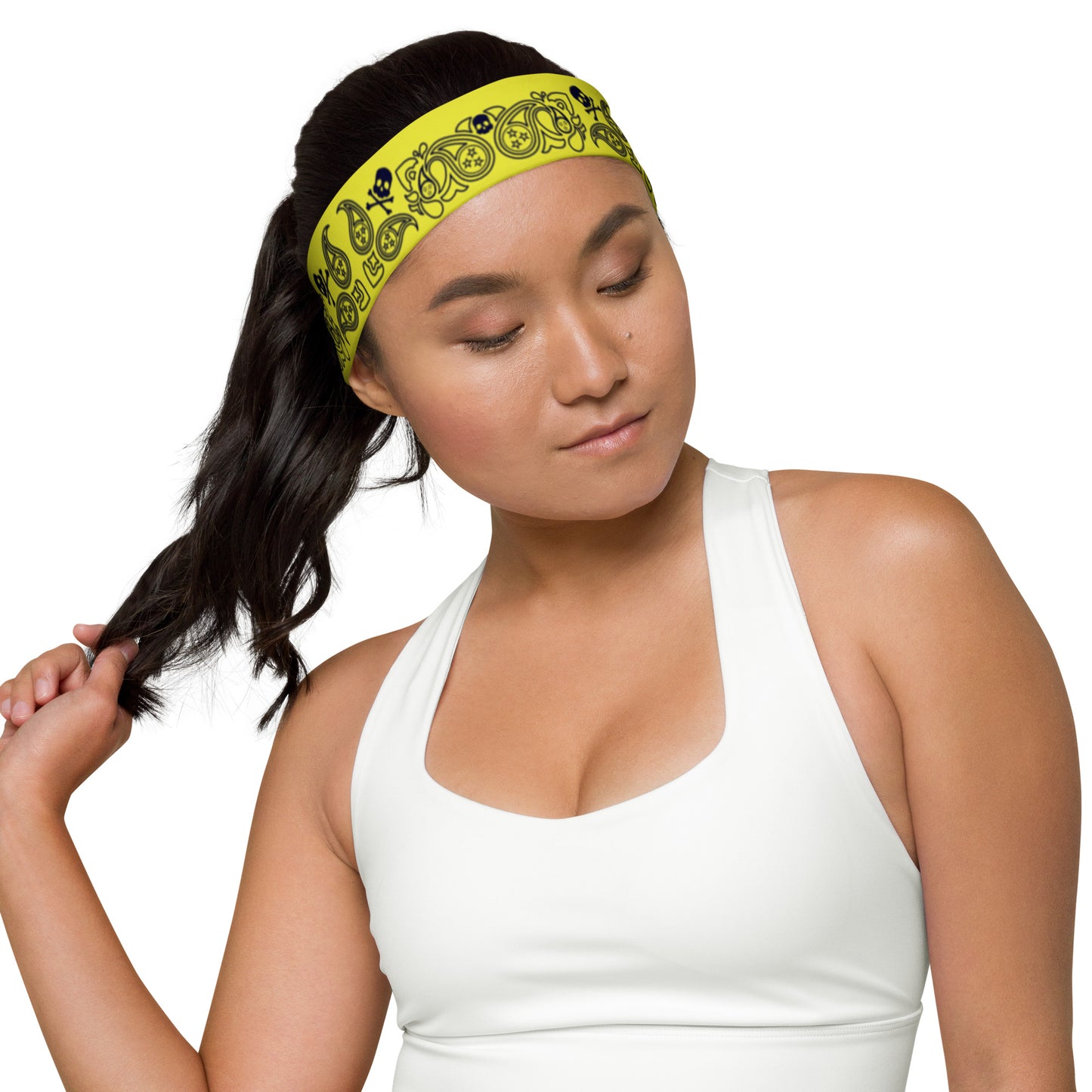 Paisley Stripe Headband Gold