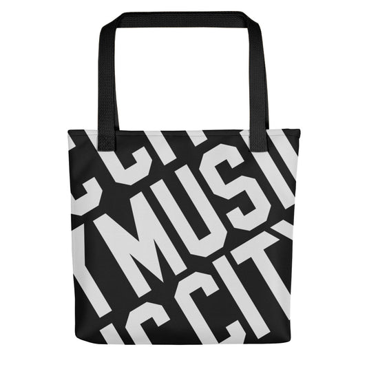 Music City Graphic text array Monochrome Tote bag