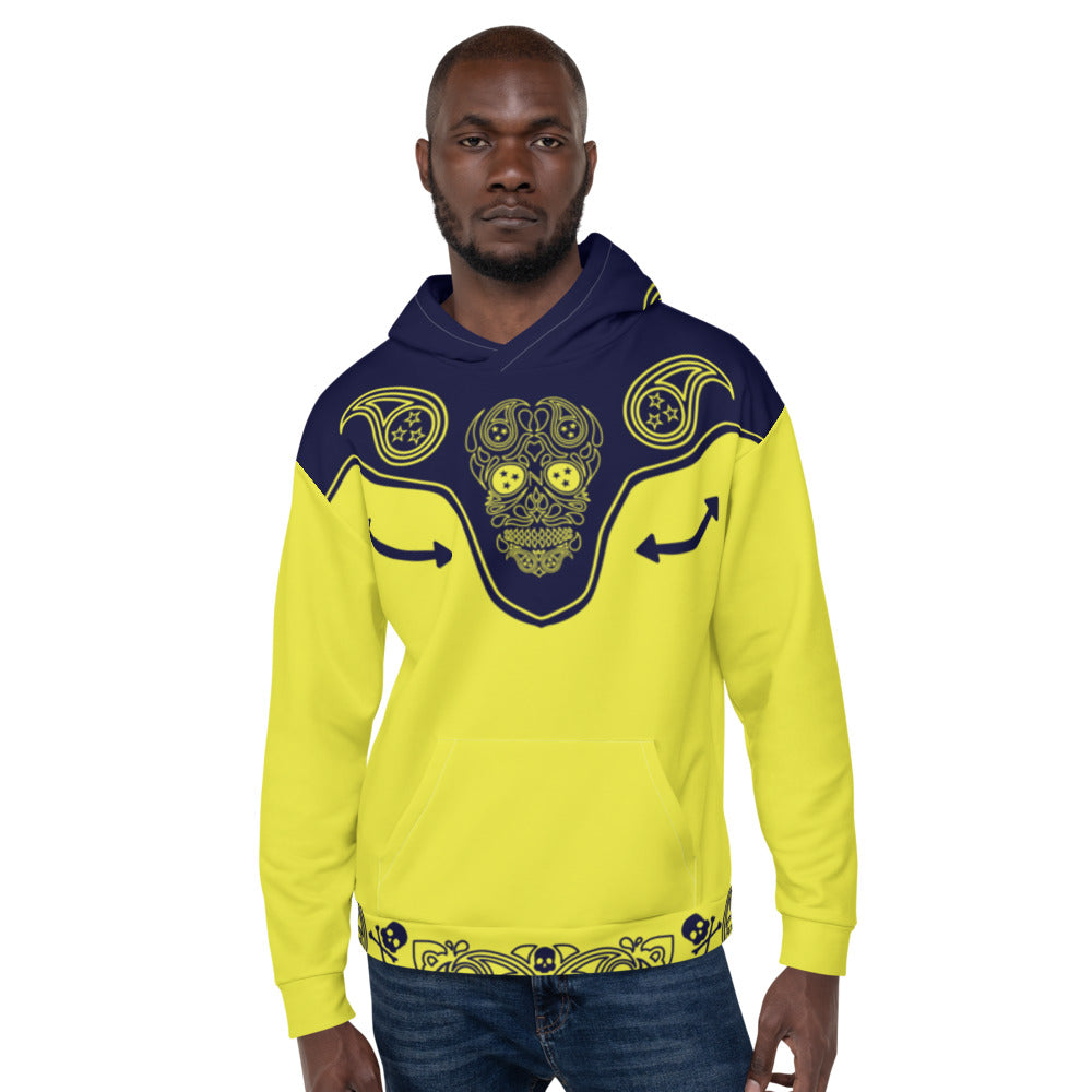 Western Shirt Paisley Skull Hoodie Unisex Hoodie