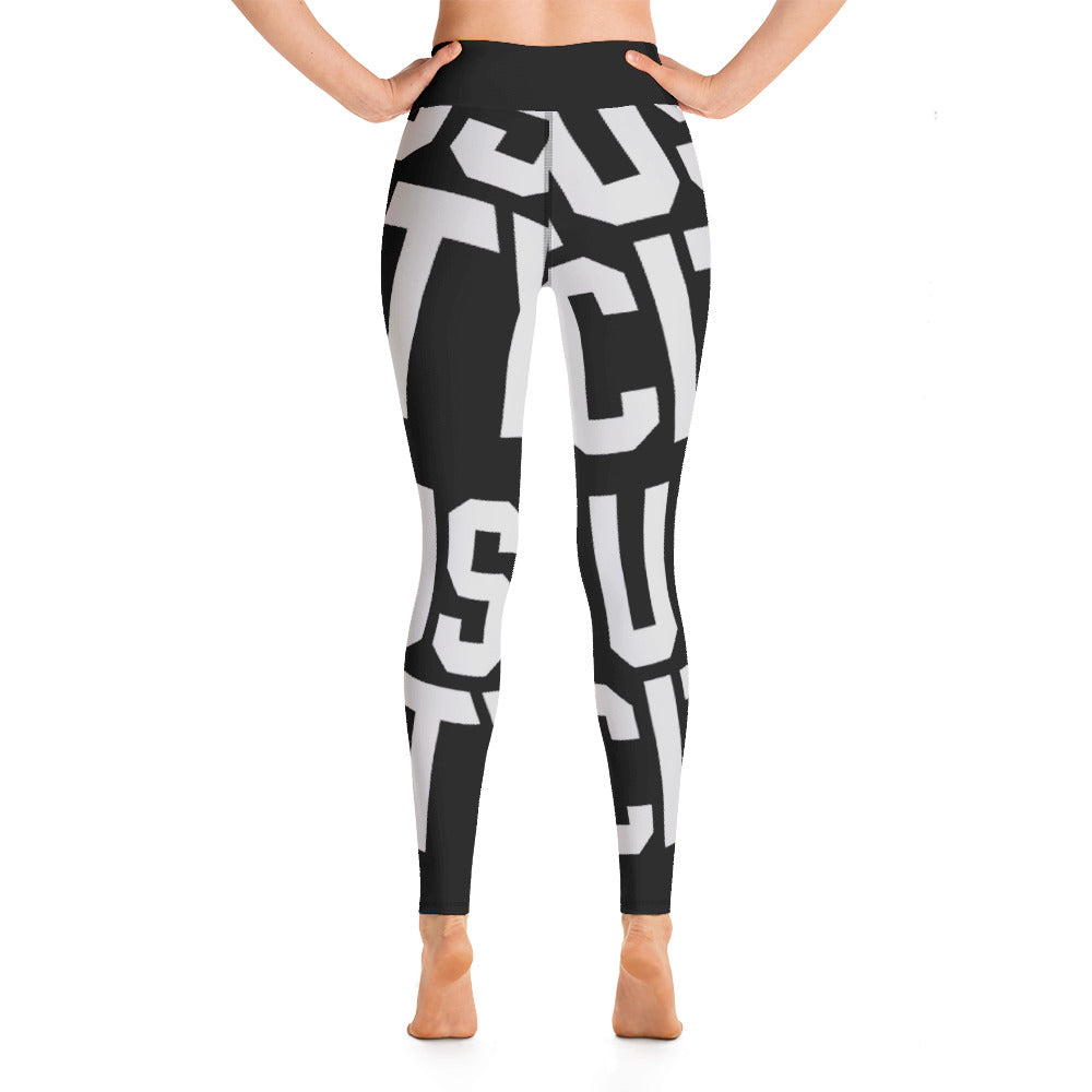 Music City Basic Text Monochrome Yoga Leggings