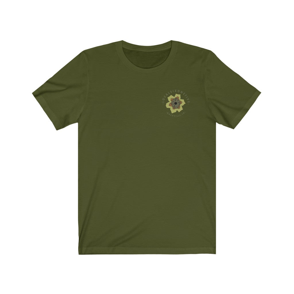 Tulip Poplar Mandala Back Print Unisex Jersey Short Sleeve Tee