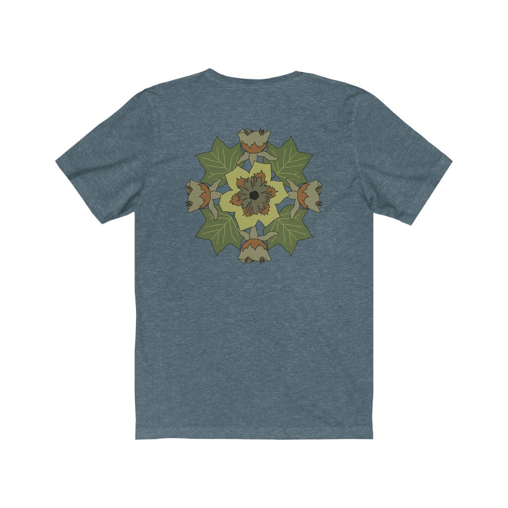 Tulip Poplar Mandala Back Print Unisex Jersey Short Sleeve Tee