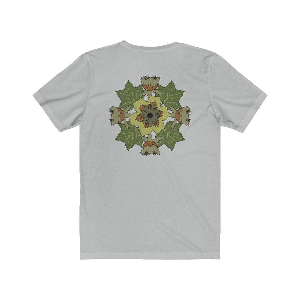 Tulip Poplar Mandala Back Print Unisex Jersey Short Sleeve Tee