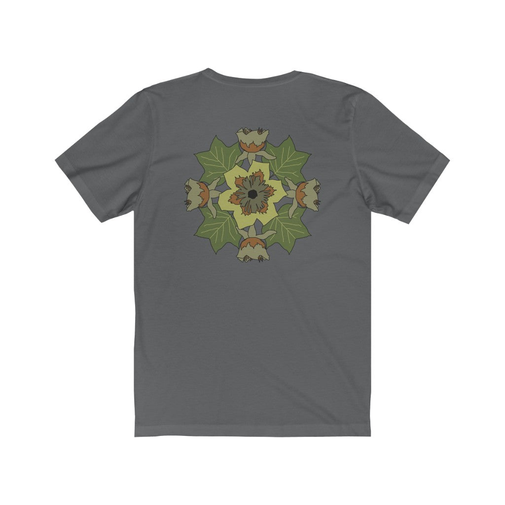 Tulip Poplar Mandala Back Print Unisex Jersey Short Sleeve Tee