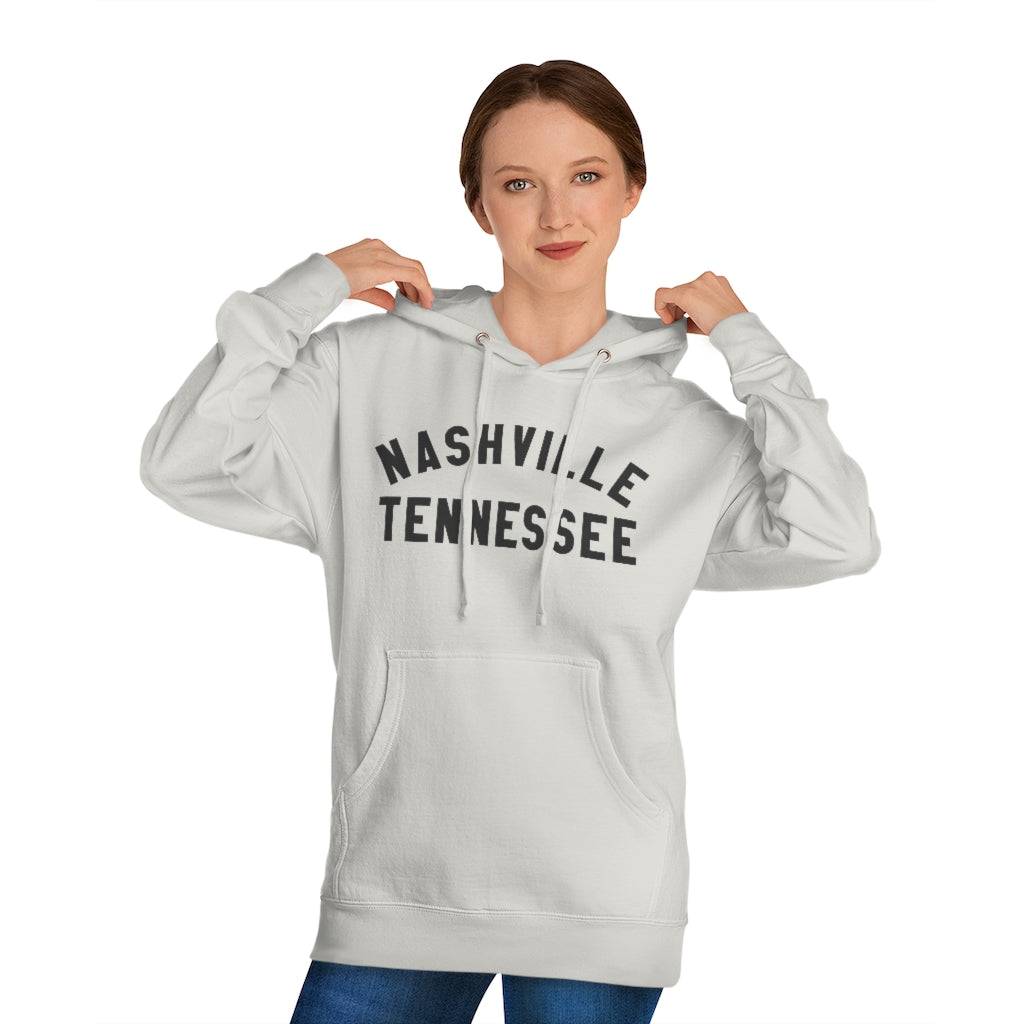 Nashville Tn Charcoal text Unisex Hooded Sweatshirt