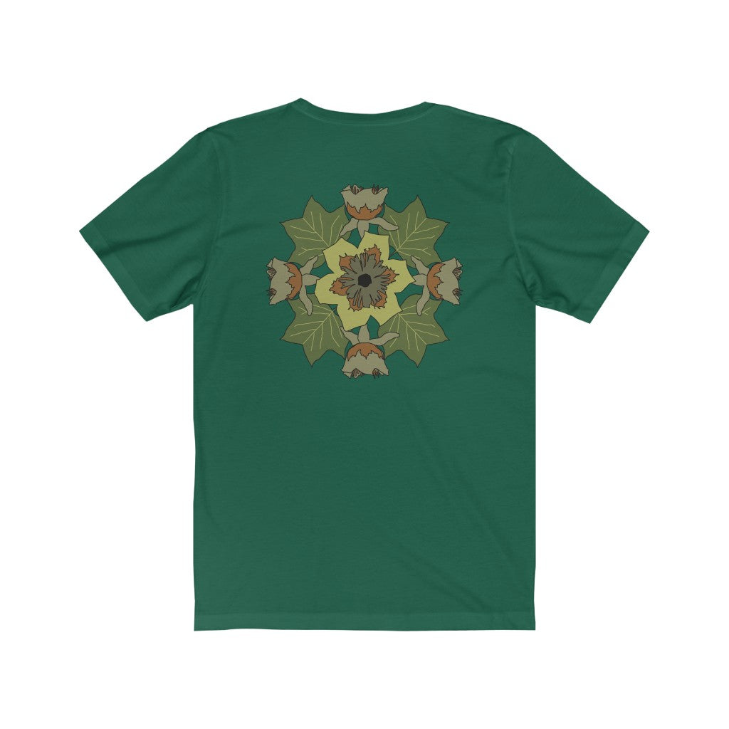 Tulip Poplar Mandala Back Print Unisex Jersey Short Sleeve Tee