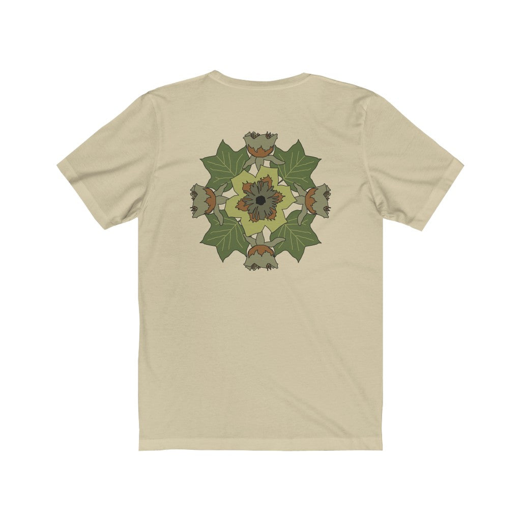 Tulip Poplar Mandala Back Print Unisex Jersey Short Sleeve Tee