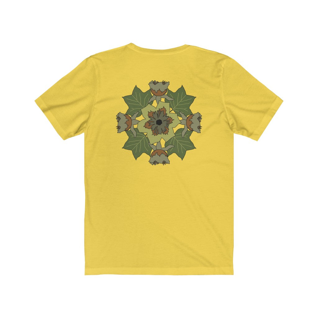 Tulip Poplar Mandala Back Print Unisex Jersey Short Sleeve Tee