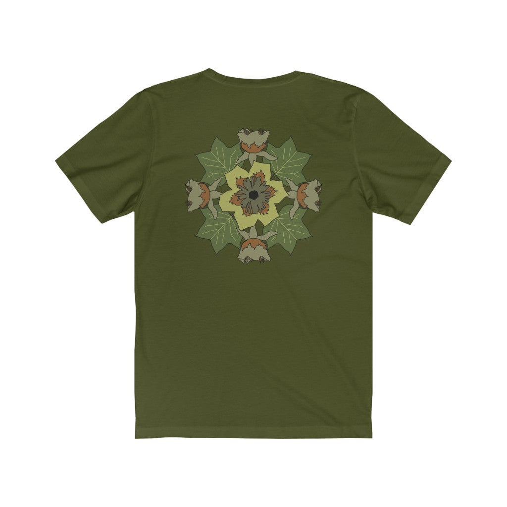 Tulip Poplar Mandala Back Print Unisex Jersey Short Sleeve Tee