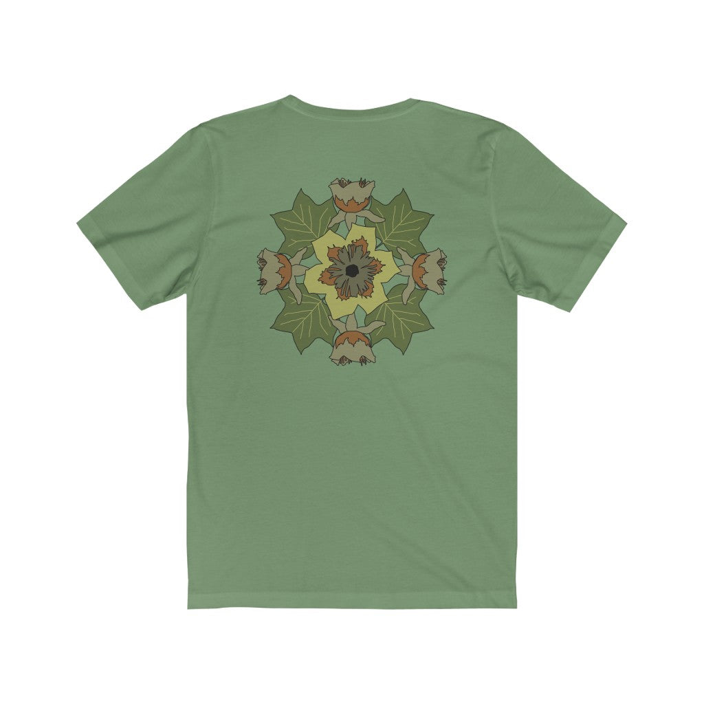 Tulip Poplar Mandala Back Print Unisex Jersey Short Sleeve Tee