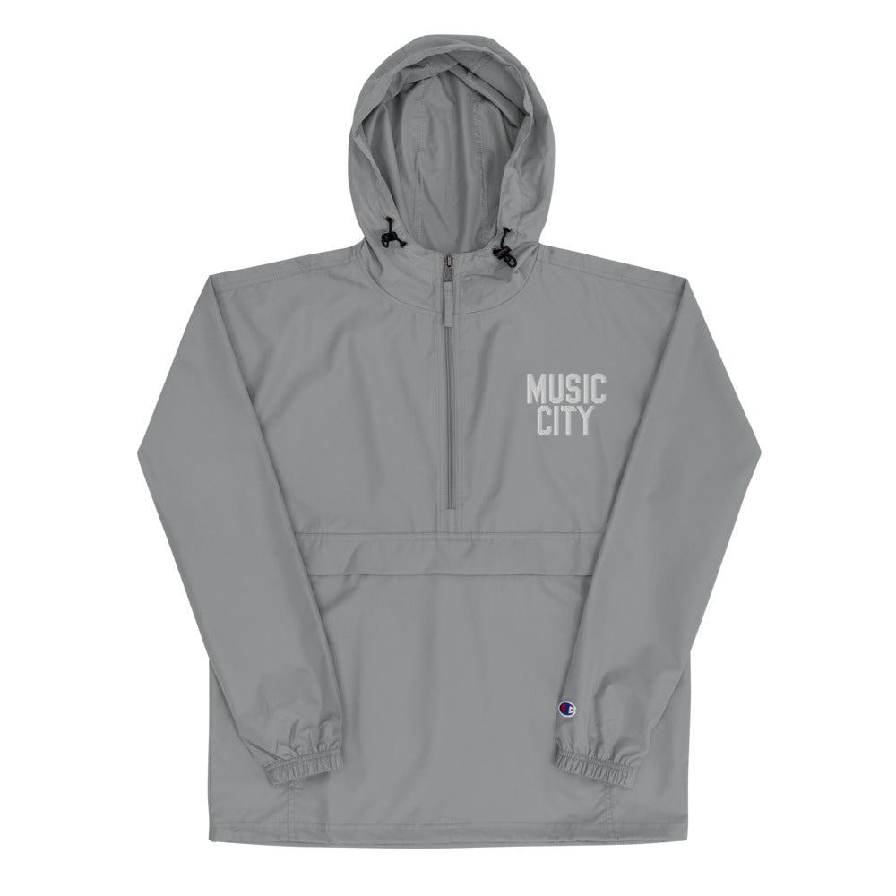 Music City Basic Text Embroidered Champion Packable Jacket